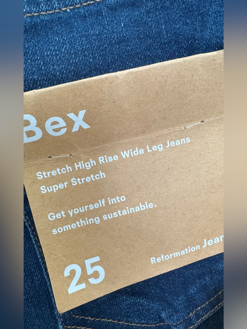 NWT Reformation Bex Super Stretch High Rise Wide Leg Jeans in “Wheeler” - Picture 12 of 15